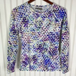 Athleta Kaleidoscope Geometric Print Rash Guard Sun Shirt Size Small